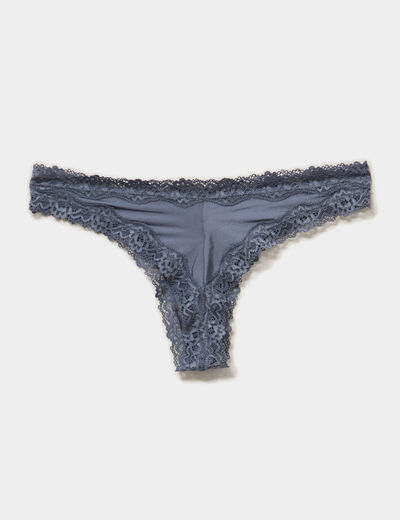 Lot 3 tangas avec dentelle bleu violet femme