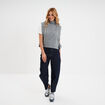 Pull poncho col roul&eacute; sans manches gris femme