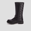 Bottes zippées matelassées noir fille