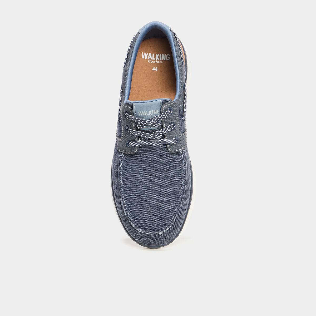 Chaussures bateau en jean bleu homme