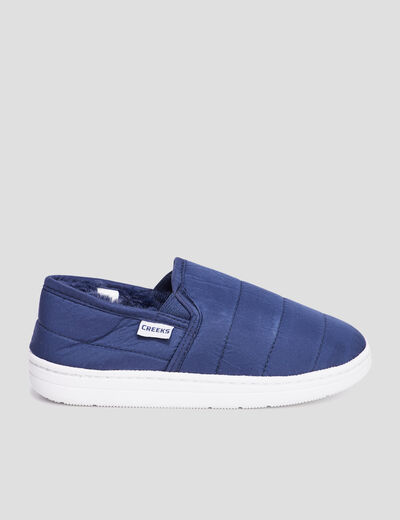 Chaussons doublure fausse fourrure bleu garçon