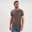Polo slim manches courtes stretch gris fonc&eacute; homme