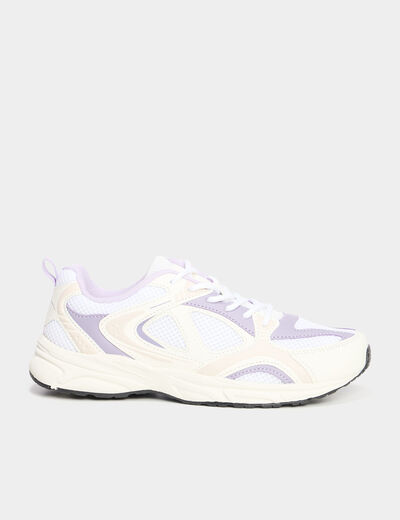 Baskets running à lacets blanc fille