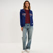 Sweat zipp&eacute; &agrave; capuche bleu fonc&eacute; femme