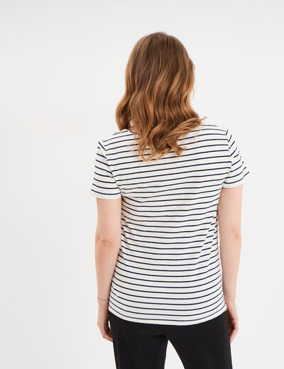 T-shirt allaitement manches courtes ecru femme maternité