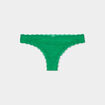 Tanga en dentelle doublure coton vert menthe femme