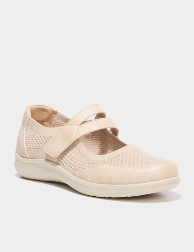 Ballerines brides &eacute;lastiqu&eacute;es sable femme