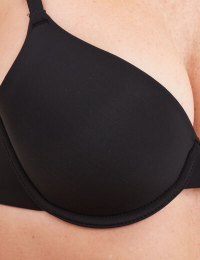 Soutien-gorge corbeille padd&eacute; microfibre noir femme