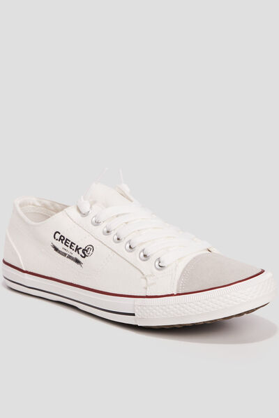 Tennis en toile à lacets Creeks blanc homme