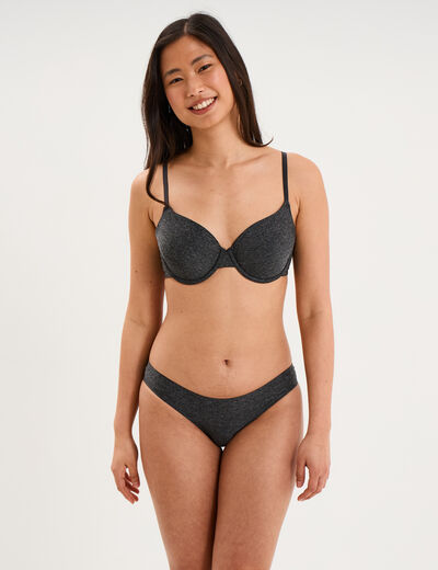 Soutien-gorge corbeille microfibre gris femme