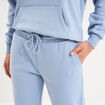 Pantalon jogging droit molleton bleu clair femme
