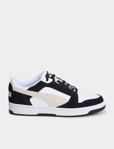 Tennis basses à lacets en cuir Puma noir homme