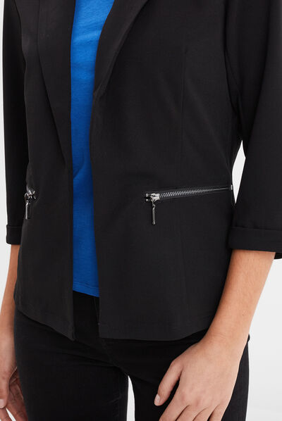 Veste blazer cintré noir femme
