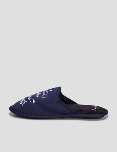 Chaussons mules meilleur papa bleu homme