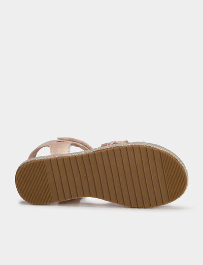Sandales semelles effet corde jaune or fille