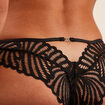 Tanga high leg en dentelle noir femme