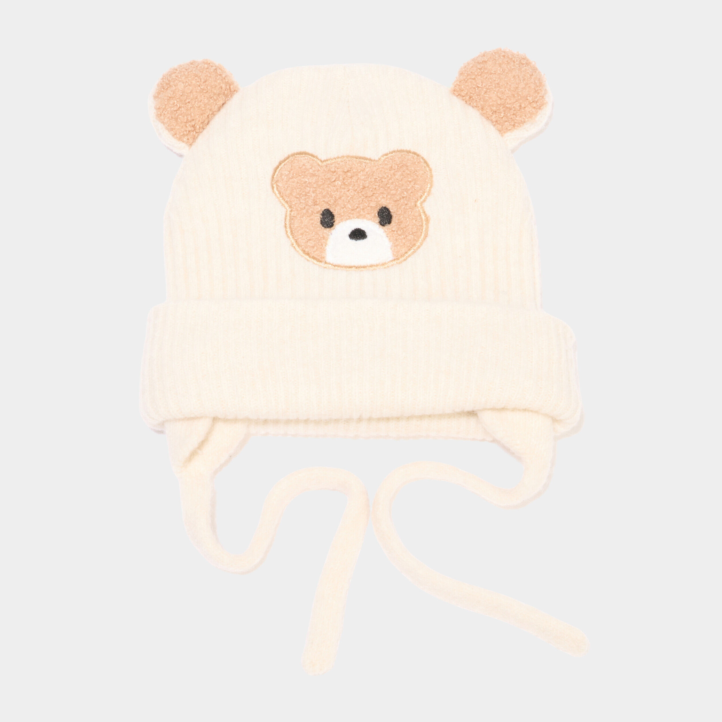 Bonnet avec cordons sable bébé LH