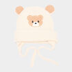 Bonnet avec cordons sable b&eacute;b&eacute;