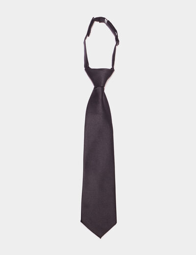 Cravate bride avec scratch effet satin noir garçon