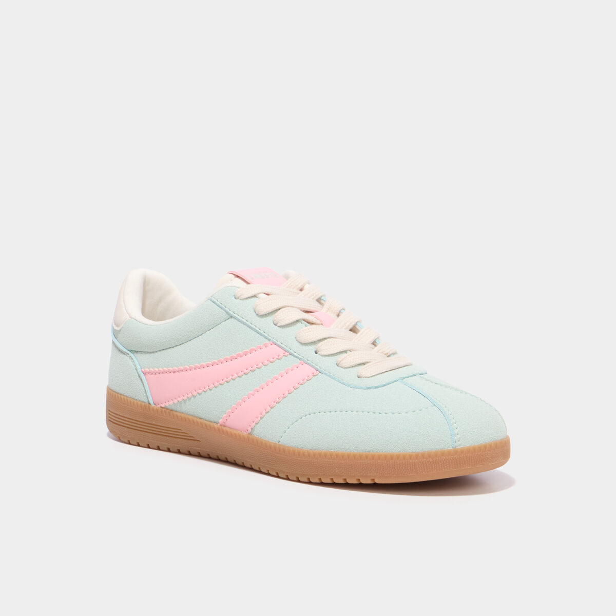 Tennis basses &agrave; lacets vert femme