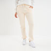 Pantalon jogging droit molleton sable femme