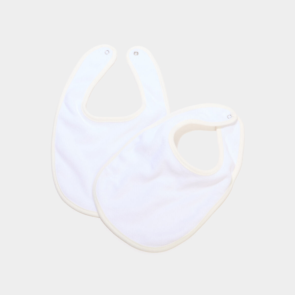 Lot 2 bavoirs &agrave; pressions coton taupe b&eacute;b&eacute;