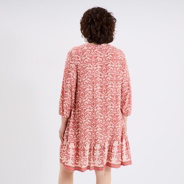 robe chemise a volants manches 34 ecru femmegt Robe chemise à volants manches 3/4 ecru femme grande taille