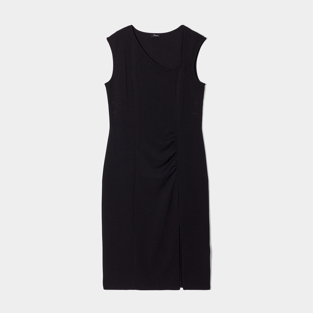 Robe moulante encolure asymétrique noir femme