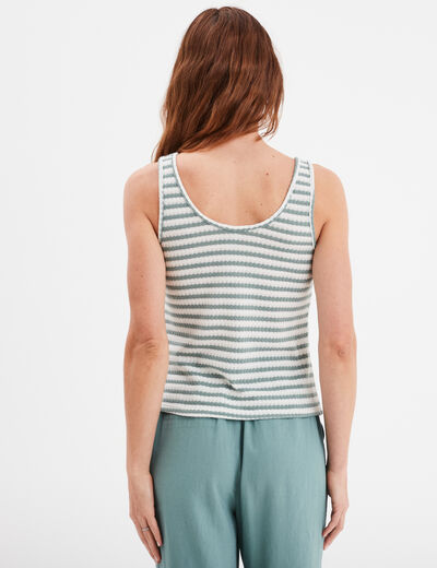 Débardeur col rond en maille vert pastel femme