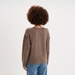 Pull perles et strass manches longues taupe femme