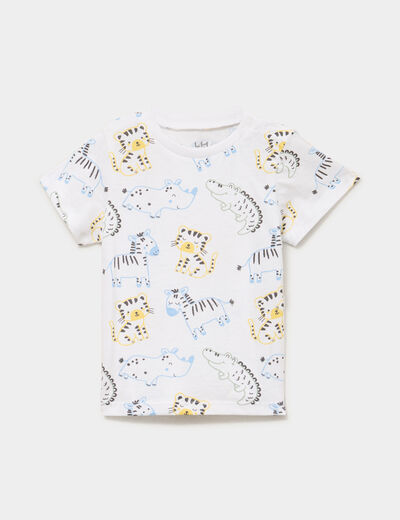 T-shirt manches courtes coton blanc b&eacute;b&eacute; gar&ccedil;on