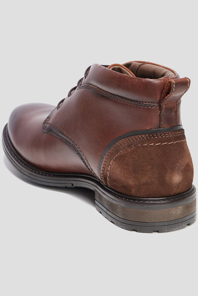Bottines à lacets en cuir Creeks Brownie marron homme