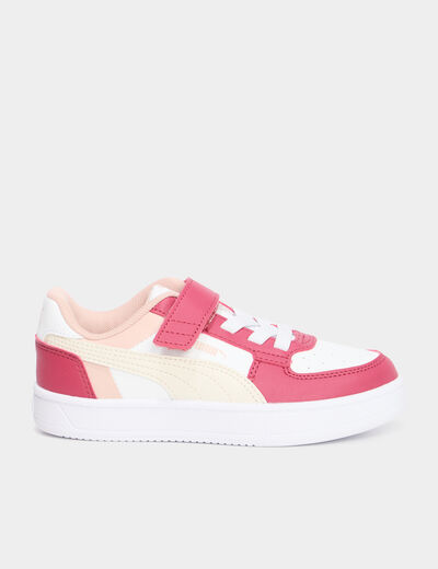 Tennis basses à scratchs Puma vieux rose fille
