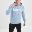 Sweat molleton &agrave; capuche hoodie bleu ciel homme