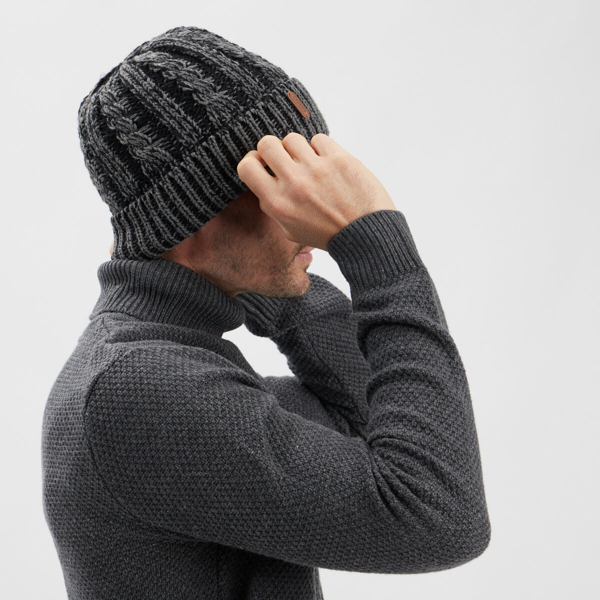 Bonnet à torsades Creeks gris foncé homme