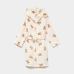 Peignoir &agrave; capuche effet polaire creme fille
