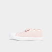 Tennis basses en toile &agrave; scratchs rose fille