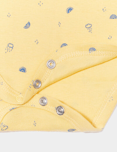 Lot 3 bodies manches longues en coton bleu ciel bébé garçon