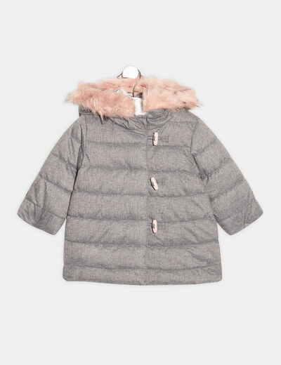 Doudoune à capuche Creeks gris bébé fille