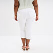 Pantalon capri skinny taille haute blanc femme grande taille