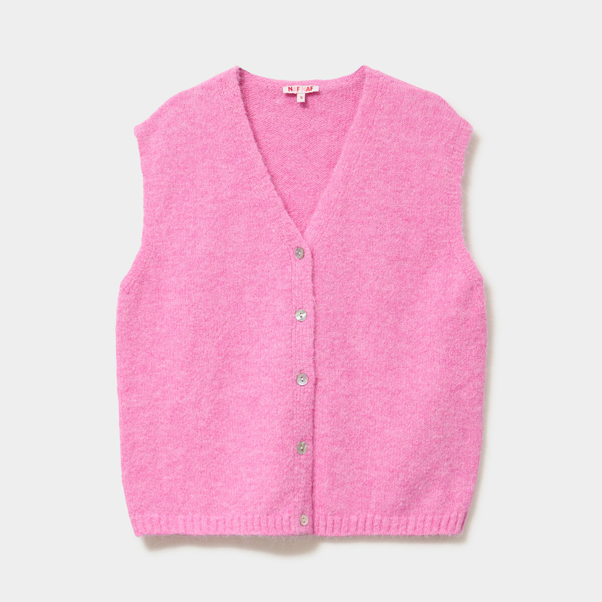 Gilet sans manches col en V rose femme