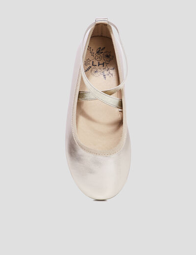 Ballerines métallisées jaune or fille