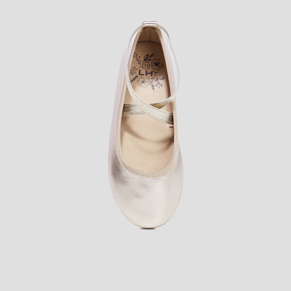 Ballerines métallisées jaune or fille