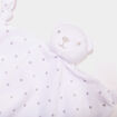 Doudou ours carr&eacute; effet velours blanc b&eacute;b&eacute;