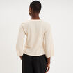 Blouse nou&eacute;e devant manches 3/4 sable femme