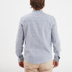 Chemise col mao manches longues bleu homme