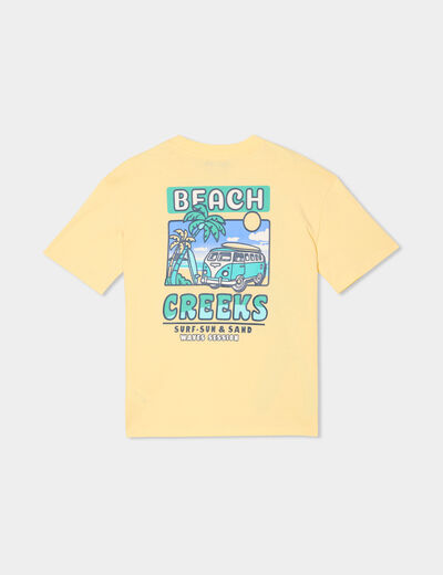 T-shirt manches courtes coton jaune clair garçon