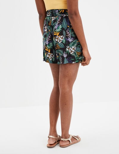 Short ample fluide noir femme