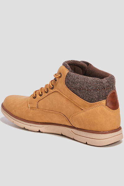 Bottines à lacets jaune homme