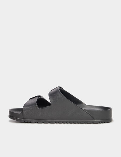 Mules de plage avec boucles noir homme